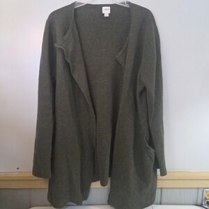 J Crew Sweater Womens L Green Cardigan Sophie Heavy Granny Cottage Core Cozy